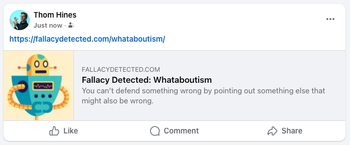 Facebook/X link preview example